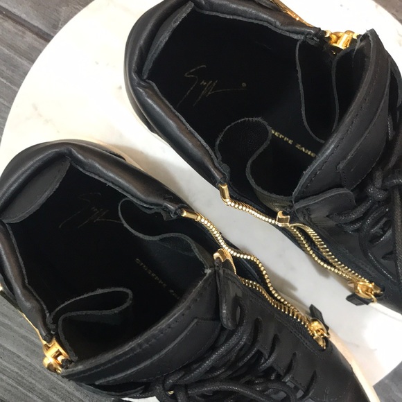 Women’s Triple Gold Wing High Top Leather Sneakers - Picture 7 of 7